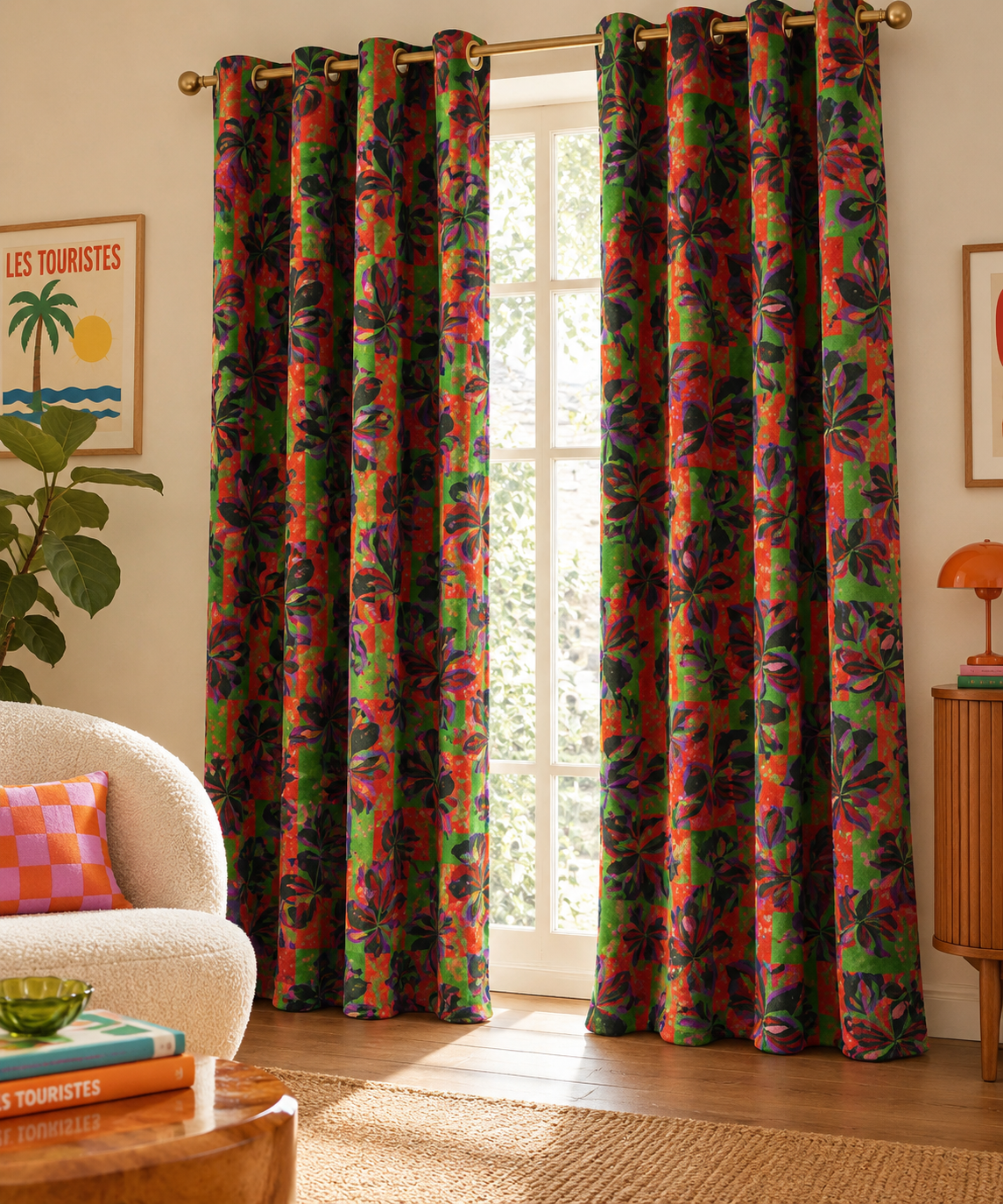 Rideaux Curtain vert Les Touristes