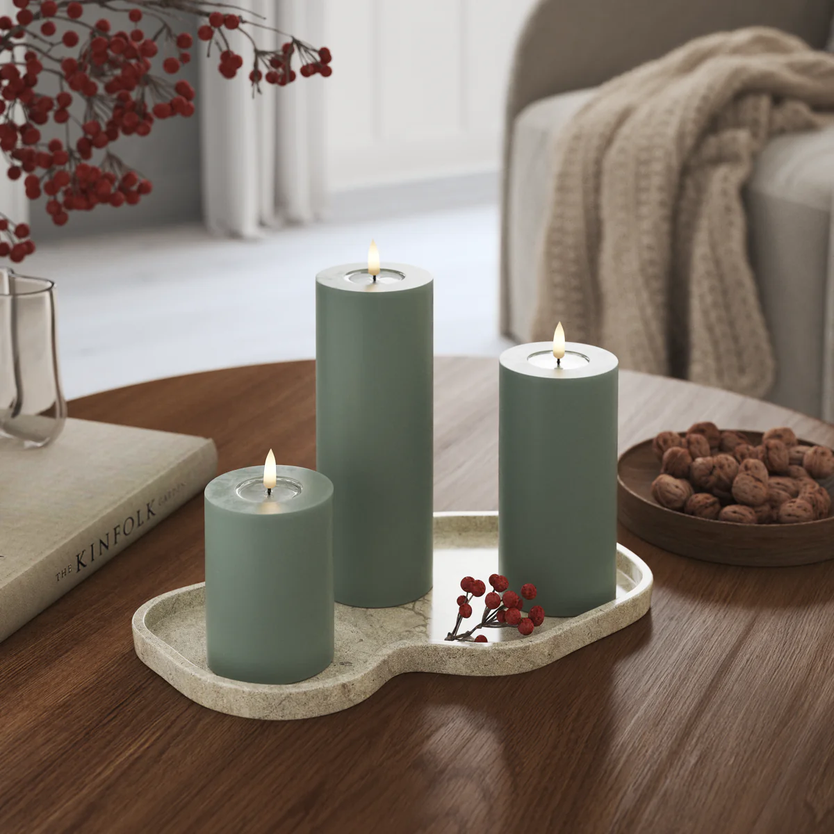 Bougie à pile en cire deluxe 6