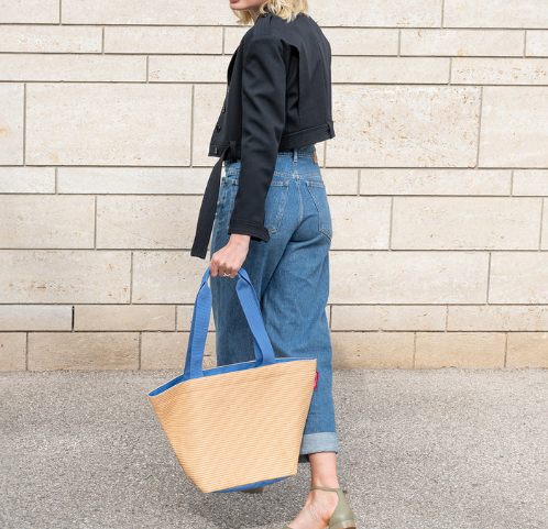 Cabas Shopper M Raffia Bleu Reisenthel