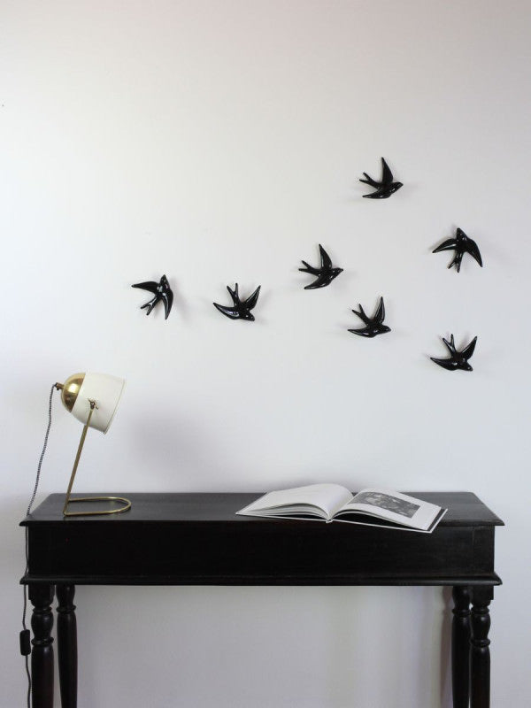 Hirondelle Monochromic noir emaille ceramique 1