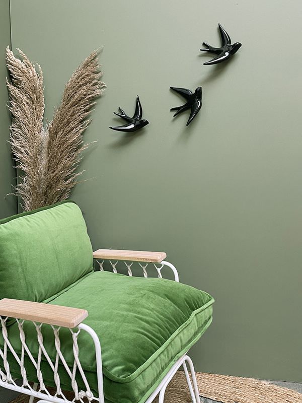 Hirondelle Monochromic noir emaille ceramique 3