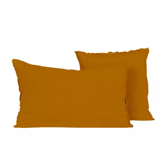 Housse de coussin en lin col piment Haomy Harmony