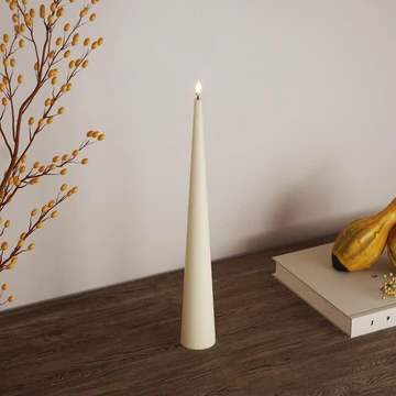 Bougie à led conique crèm Deluxe homeart