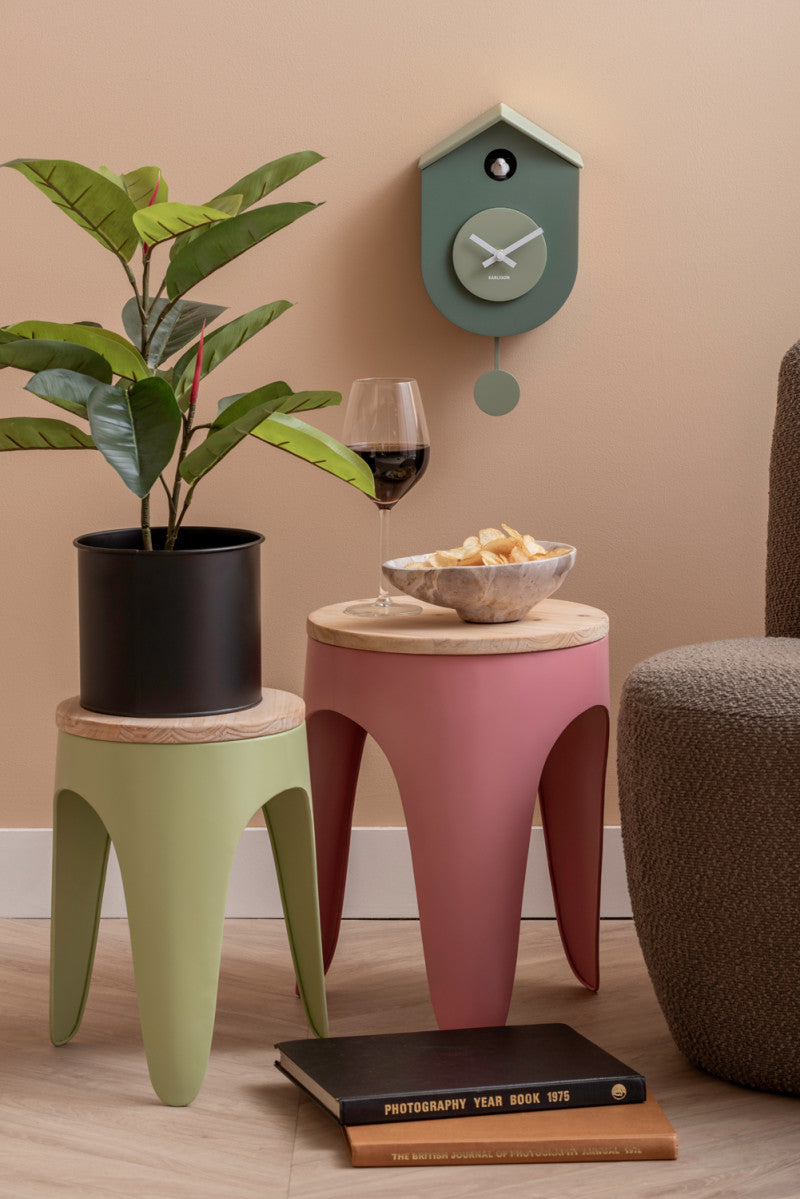 Pendule oiseaux Present Time vert