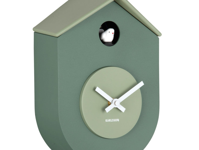 Pendule oiseaux Present Time vert 1