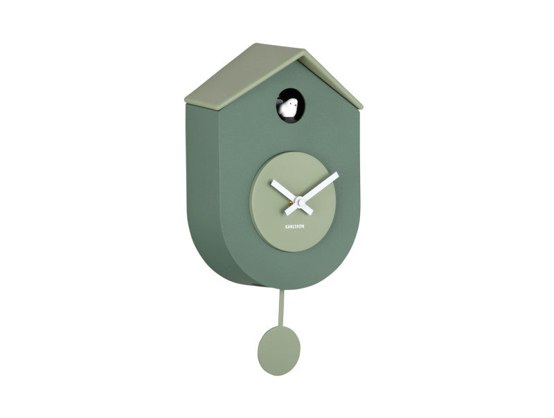 Pendule oiseaux Present Time vert 3