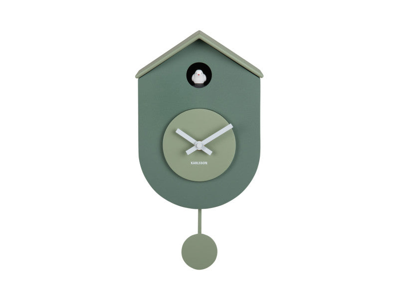 Pendule oiseaux Present Time vert 4