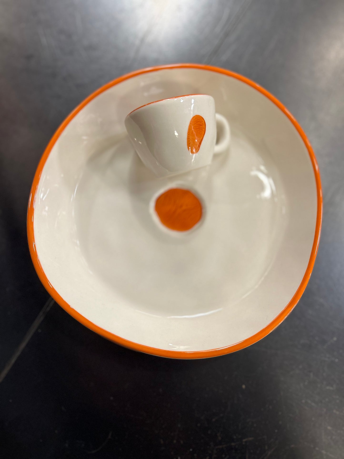 Plat rond orange Bensimon
