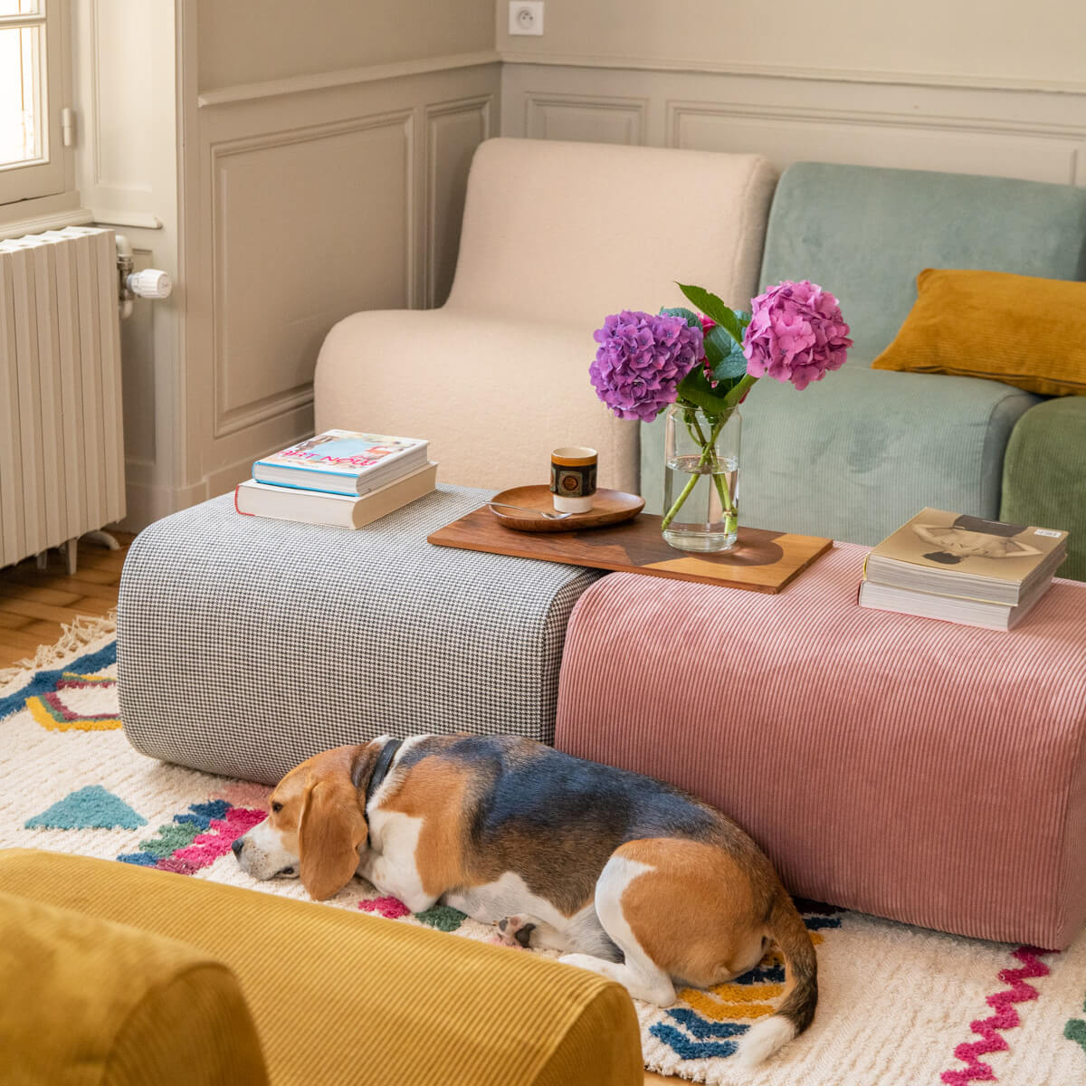 Pouf Maison Jeudi velours 2