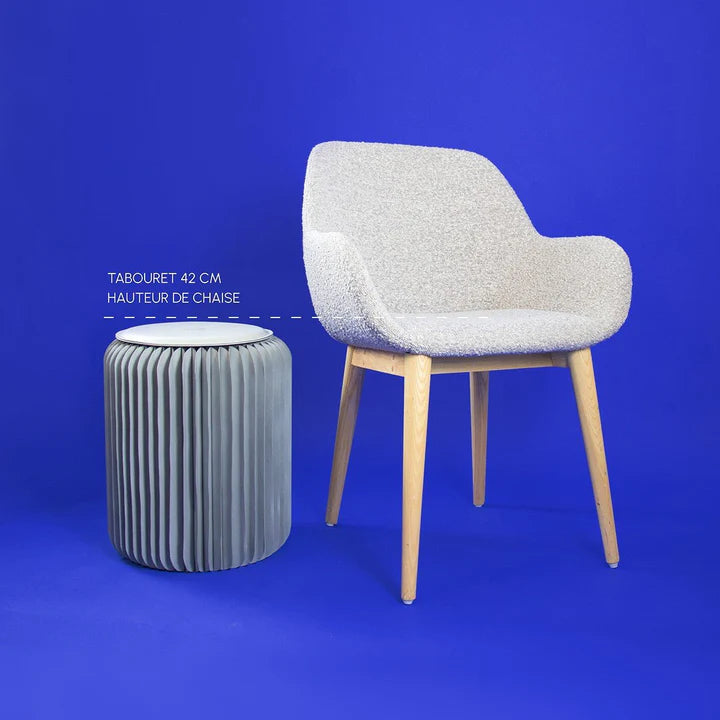 Stooly tabouret carton gris