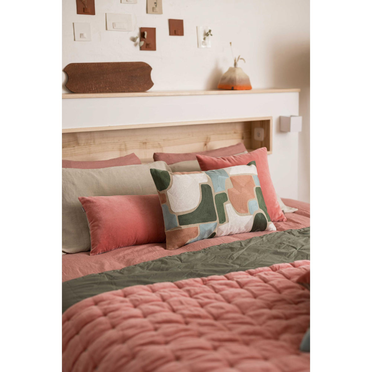 Coussin Uni Elise Pêche Vivaraise