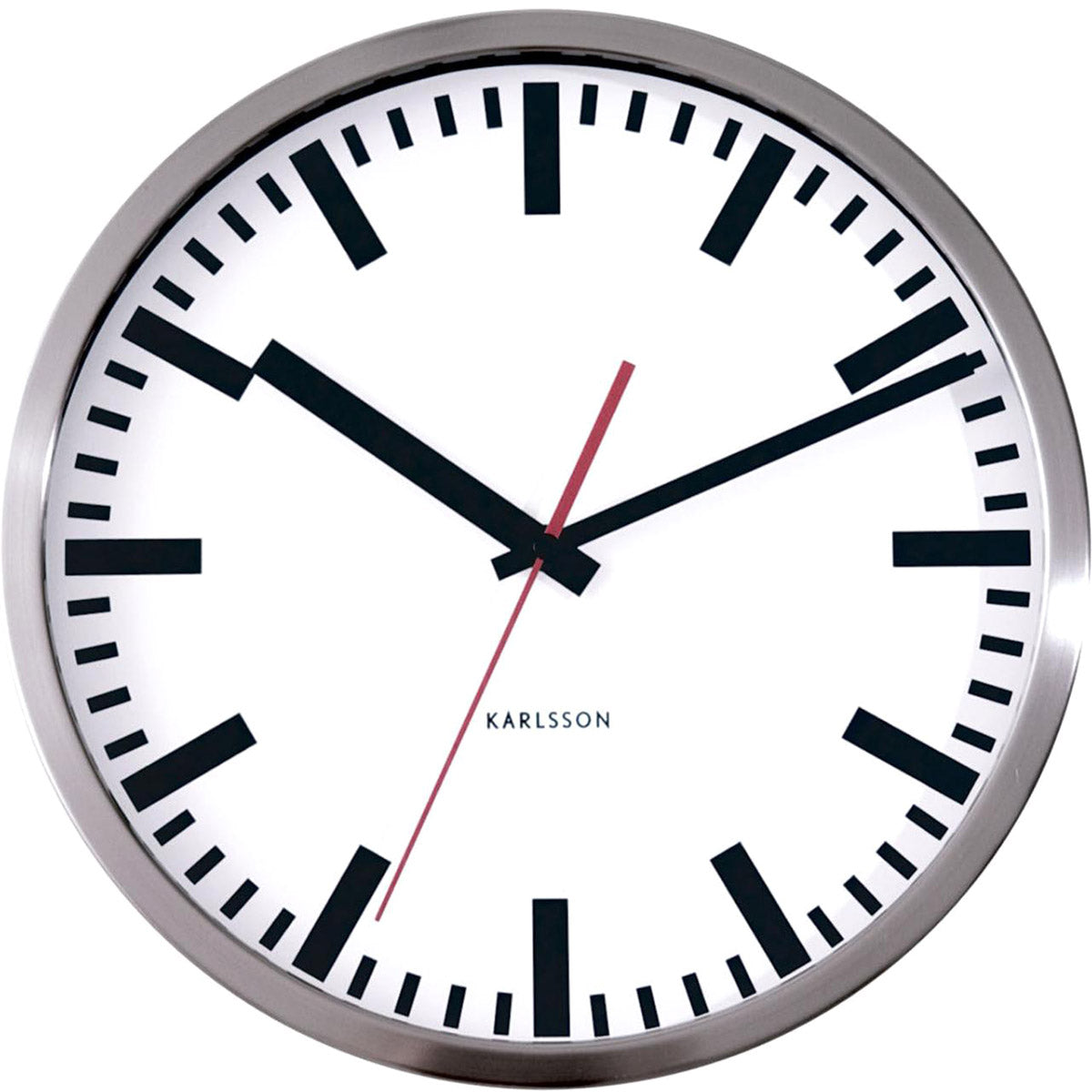 Pendule Station crhome Present time