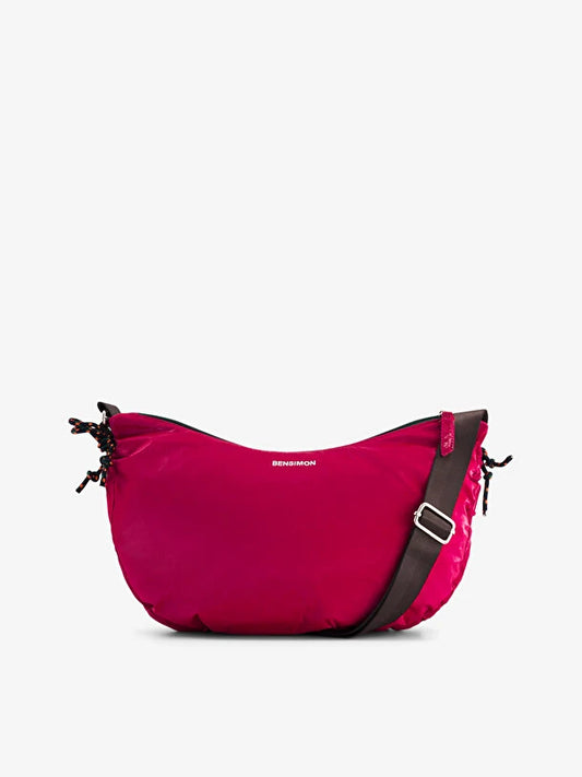 Half moon bag glossy and mesh fushia Bensimon