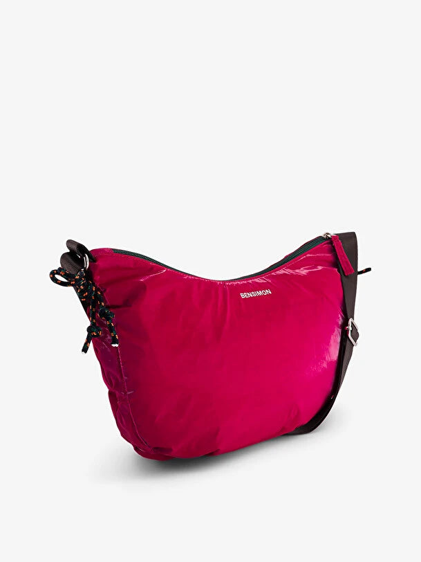 Half moon bag glossy and mesh fushia Bensimon