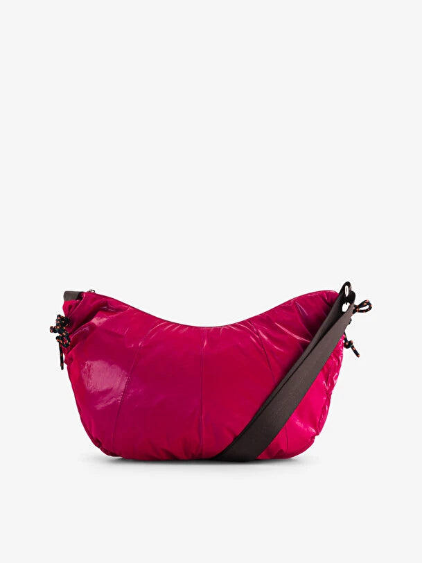 Half moon bag glossy and mesh fushia Bensimon