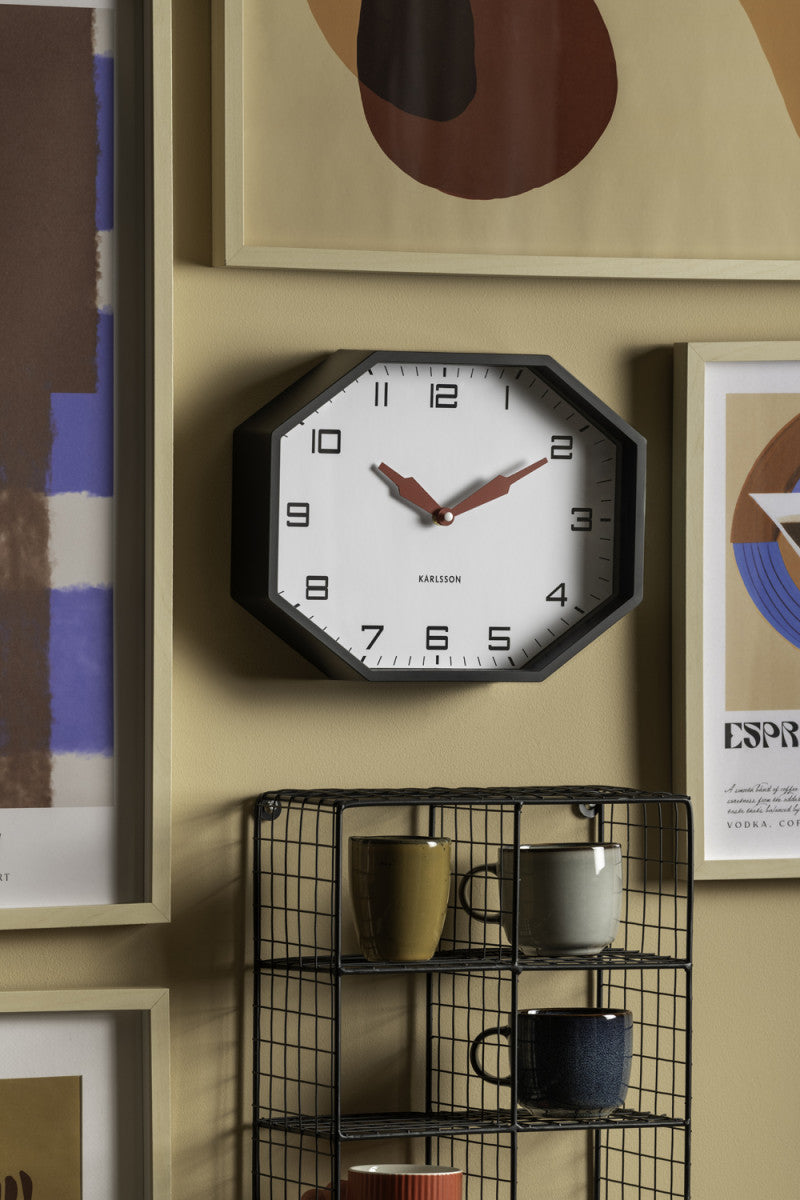 Horloge murale octogonale moderne Present Time