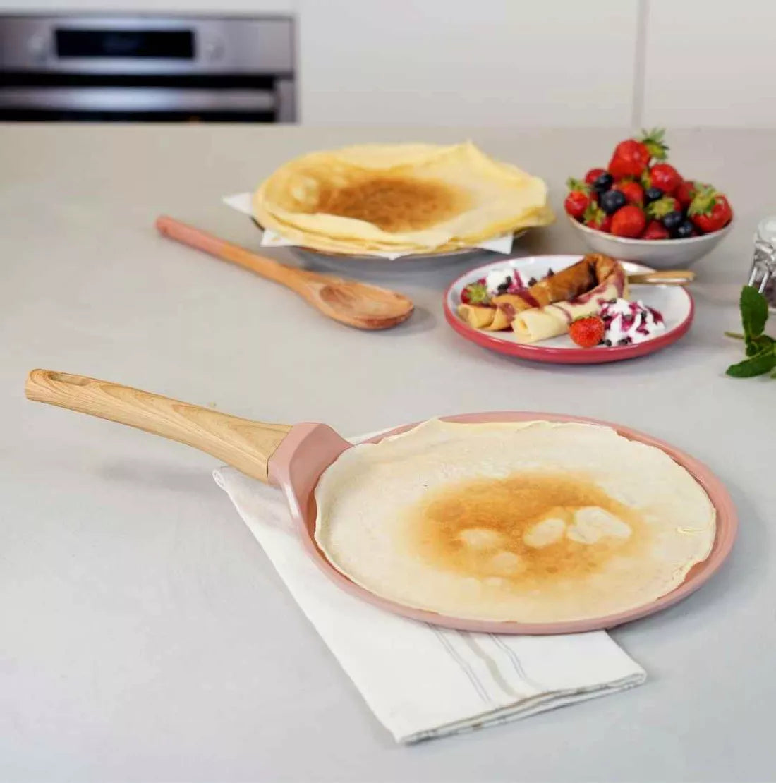 L'Incroyable Poêle Plancha Crêpière 28 cm perle Cookut