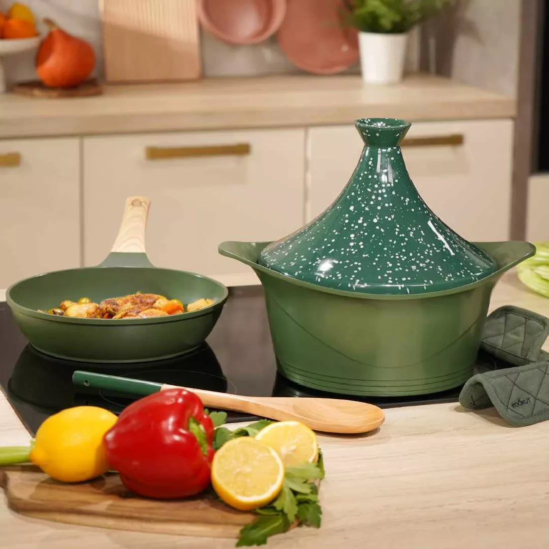 Couvercle Tajine vert pour Cocotte 28 cm Cookut