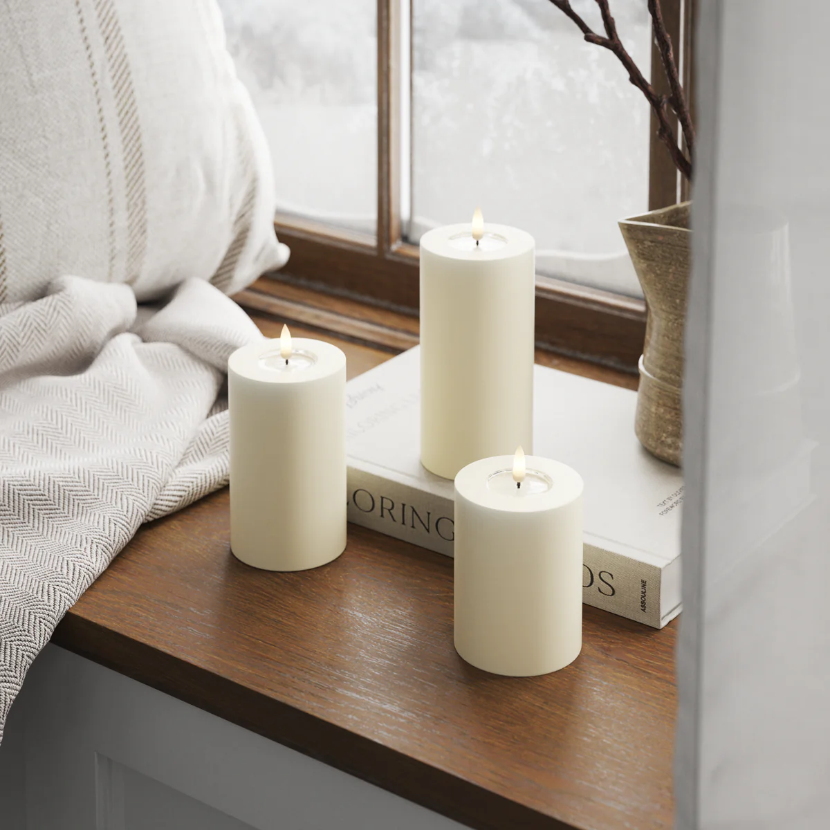 Bougie à pile en cire deluxe 1