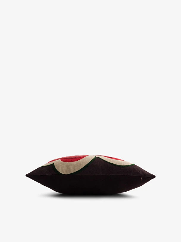 Coussin fleurie marron Bensimon 5