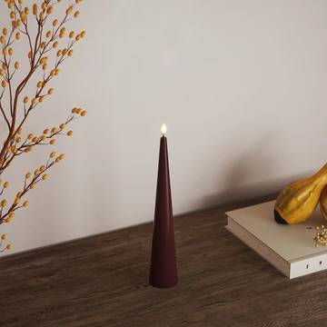 bougie à LED conique bordeaux