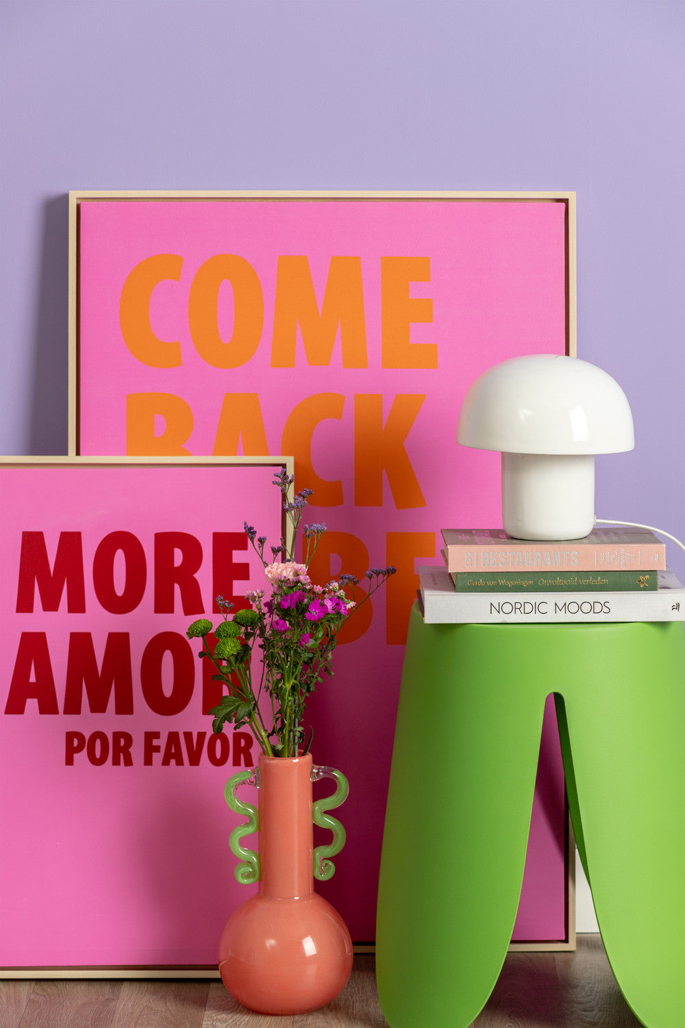 Present time lampe de table blanche