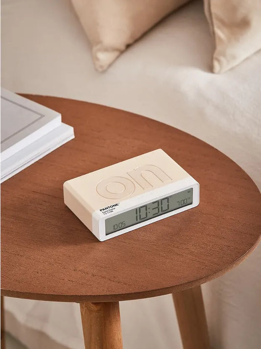 Reveil Flip on/off Lexon Pantone beige