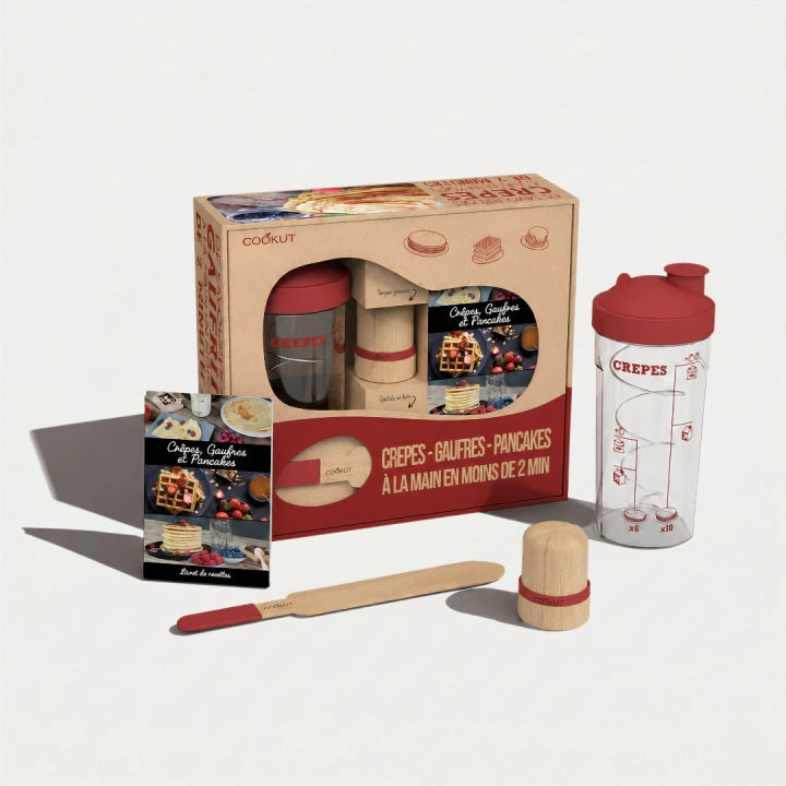 Coffret shaker à crêpes, pancakes Cookut