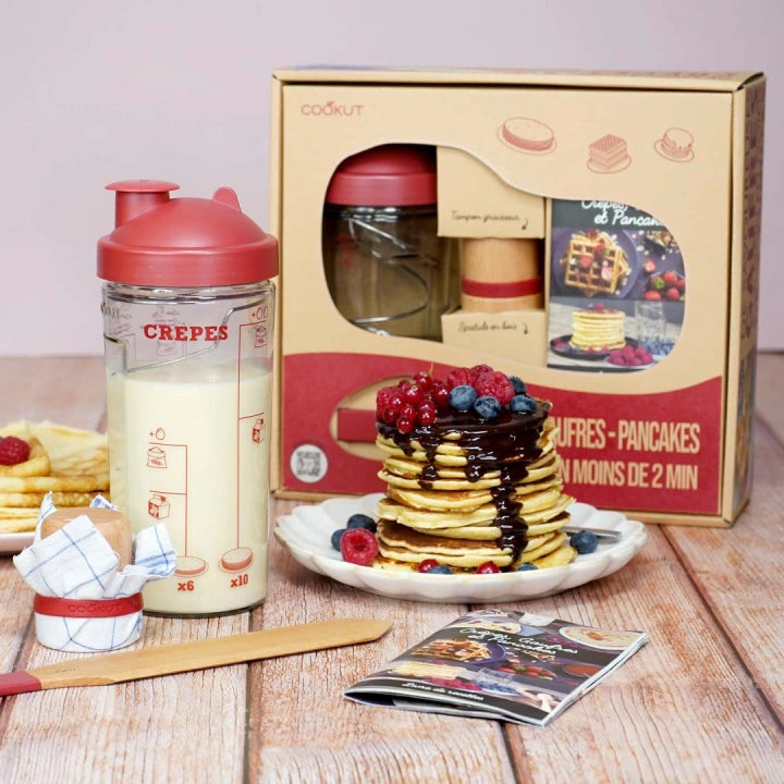 Coffret shaker à crêpes, pancakes Cookut
