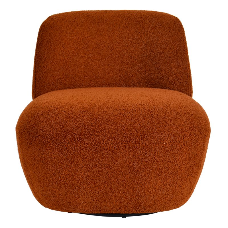 Fauteuil et pouf pivotant à bouclette Zago