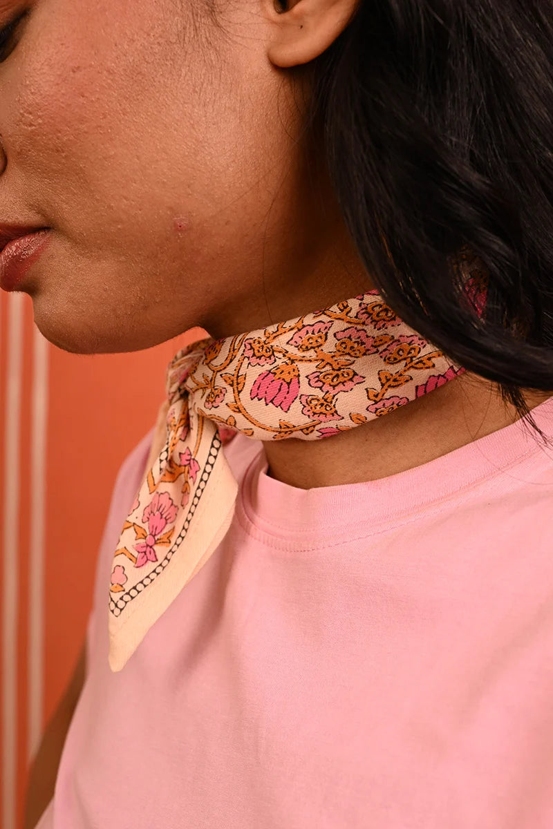 Petit foulard TUlIPA rose Byzantine