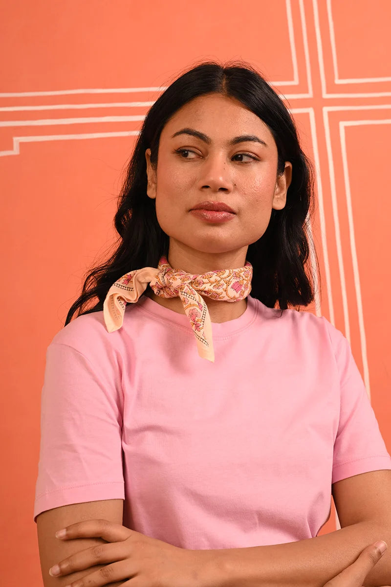 Petit foulard TUlIPA rose Byzantine