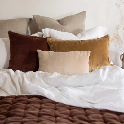 Coussin Uni Elise Tabac Vivaraise